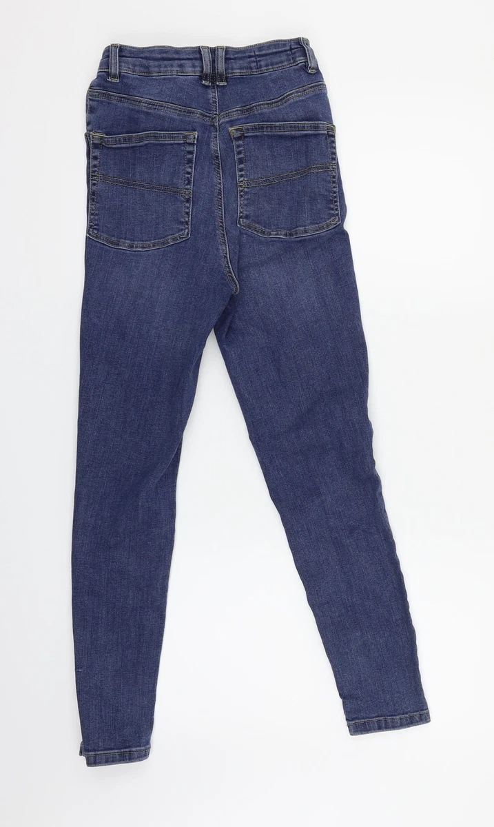 COLLUSION Mens Blue Cotton Skinny Jeans Size 26 in L30 in Slim Zip