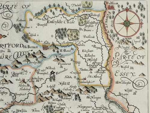 Antique Map MIDDLESEX, London, John Norden & Kip/Hole, Camden Original 1637 - Picture 5 of 6