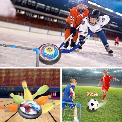 LED Hover Soccer Ball In/Outdoor Hover Hockey Set for Kids Gift Sport Games Toy - Picture 3 of 15