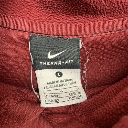 Nike Therma-Fit Hoodie Sweatshirt Mens Size Large Burgundy Pullover Swoosh - Picture 4 of 7