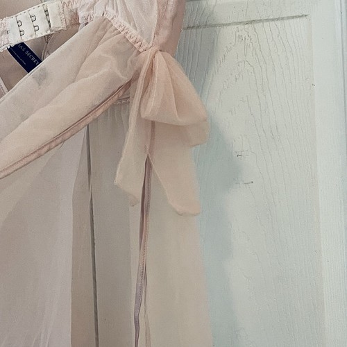Victoria’s Secret Pink Tulle Babydoll Lingerie Nightie Rhinestones Size 36D - Picture 5 of 10