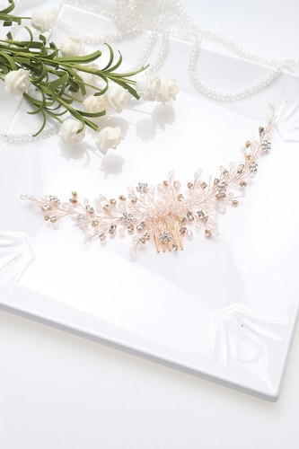 Handmade Vintage Wedding Accessories bridal headwear Shiny Hair comb Headband UK - Picture 23 of 26