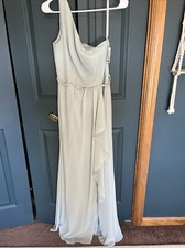 David  s bridal Bridesmaid Prom Dress NWT One Strap Dusty Sage Women  s Size 6