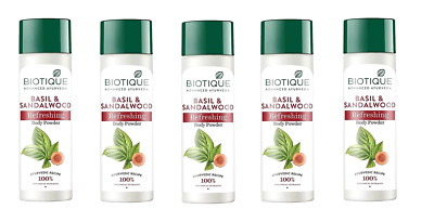 Biotique Bio Basil Sandalwood Refreshing 150g Body Powder PACK OF 5