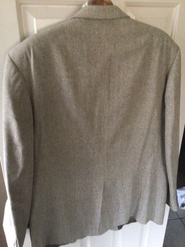Chaqueta Blazer Traje Oscar de la Renta Vintage Hombre 100% Seda Beige 44R - Imagen 5 de 8