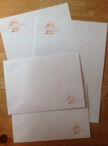 Teddy writing paper stationery personalised with a name for a boy or girl  - Picture 1 of 4