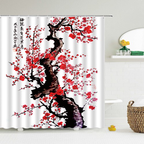 Chinese Traditional 3D Printed Waterproof Bathroom Shower Curtain Decor 12 Hooks - Picture 17 of 38