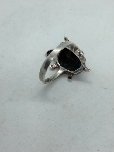 Anillo Tortuga Articulado Maracita Plata Esterlina De Colección Firmado CW Talla 7.25 - Imagen 10 de 12