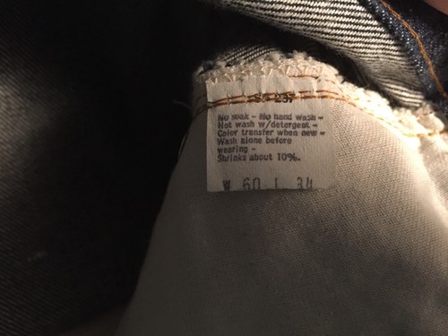 Vintage Deadstock Valencia Neu mit Etikett Nr. seltene Redline 501er Jeans USA 60 34 1966 #524 - Bild 7 von 8