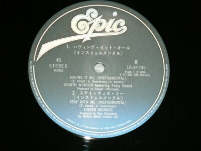 EIGHTH WONDER Feat. PATSY KENSIT Japan 1986 12・3P-745 NM 12