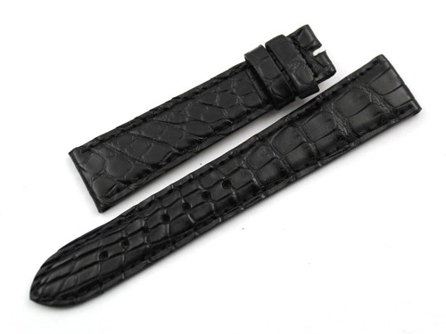 Strap Band Crocodile Veritable Black 19/16mm Top Quality Luxury Made Italy New