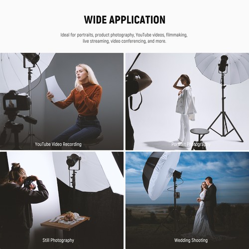 NEEWER 41'' Parabolic Reflective Umbrella Photography Soft Lighting&White Inner - Picture 8 of 8