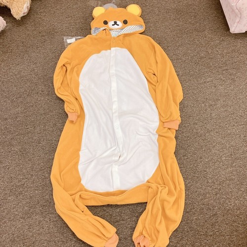 Felpa con cappuccio San-x Rilakkuma Kigurumi a pois 4 taglia sconosciuta taglia marrone Kawaii JP - Foto 16 di 24