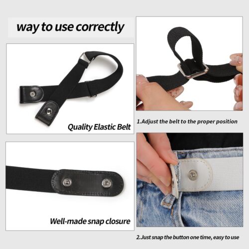 ITLXJR No Buckle Elastic Belt, Stretch Invisible Belt for Jeans, Unisex, 1 Pack. - Picture 3 of 5
