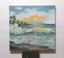 Art 8"/8" Oil painting, Movings SALE on all My Art Seascape,  Stretched Canvas 