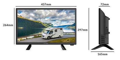 LED TV 19" HD Ready HDMI USB für Wohnmobile LKW 1366x768 Ideal für Reisen Travel - Zdjęcie 2 z 10