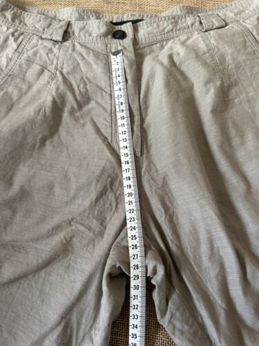 Designer ANNETTE GORTZ Brown Cotton Blend Front Flat Mid Rise Cropped Pant Large - Picture 9 of 12