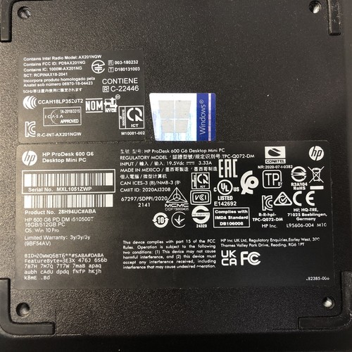 HP ProDesk 600 G6 DM MFF Desktop i5-10500T 2,3GHz 512GB SSD 16GB RAM ohne OS *Desc - Bild 7 von 7