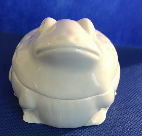 D'Arte Dr Ermete Agostinelli Italien Porzellan FROSCH Kröte Schmuck Schale weiß - Bild 3 von 9
