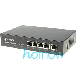 DSLRKIT 96watt 5 Port 4 PoE Commutateur 802.3af/at Puissance sur Ethernet Puissance interne
