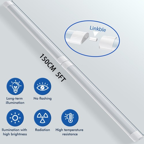 Lámpara LED para habitación húmeda lámpara de bañera lámpara de techo sótano taller tubo empalme - Imagen 4 de 16