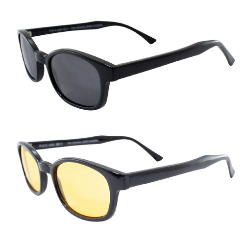 Pacific Coast Original KD's Biker Sunglasses 2-pack Smoke and Yellow Lenses - 第 1/9 張圖片