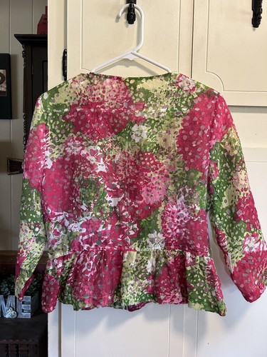 Women’s Ruby Rd. Semi-Sheer Zipper Floral Jacket-10 - Picture 4 of 7