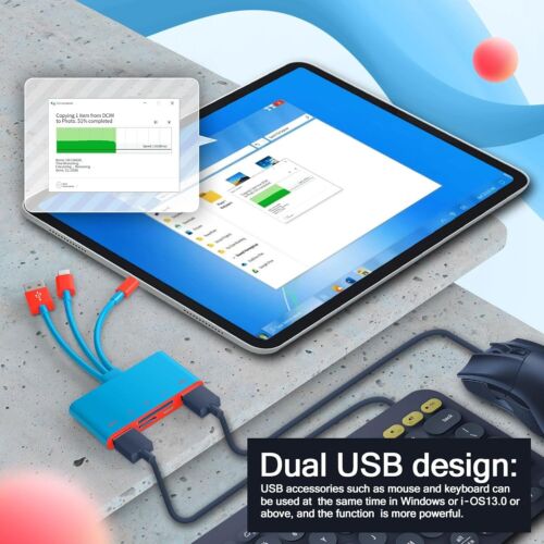 5 in 1 Memory Card Reader USB 3.0 OTG Adapter SD Card Reader For iPhone/iPad - Picture 2 of 6