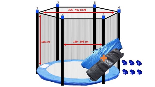 Trampolin Sicherheitsnetz Randabdeckung Federn Stangen Abdeckplane Kappen Leiter - Bild 120 von 251
