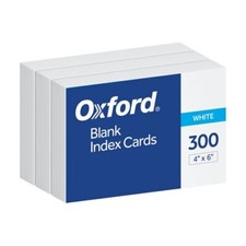 OXF10002EE Oxford® Blank Index Cards, 4" x 6", White, 300 Per Pack