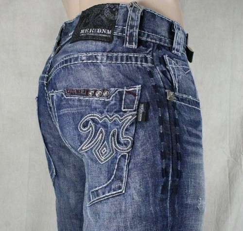 MEK Denim Jeans Mens MARRAKECH medium Blue SLIM Bootcut