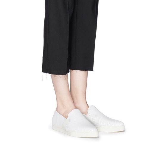 NIB Vince Pierce Perforated Leather Slip On Sneakers in White Size 7,8.5,9 $225 - Picture 14 of 14