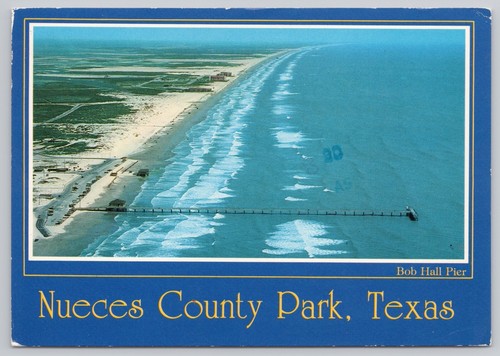 Nueces County Park Texas, Pier & Küste Luftaufnahme, alte Postkarte