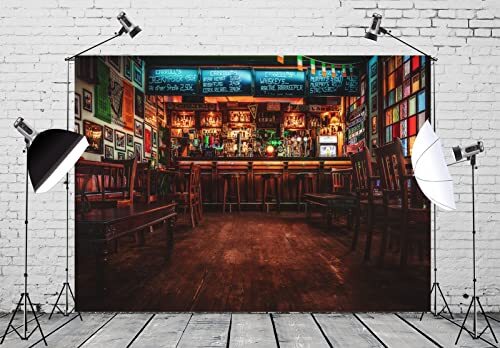 Telón de fondo de pub irlandés de tela BELECO 9x6 pies The Temple Bar Café 9x6 pies A10675 - Imagen 4 de 8