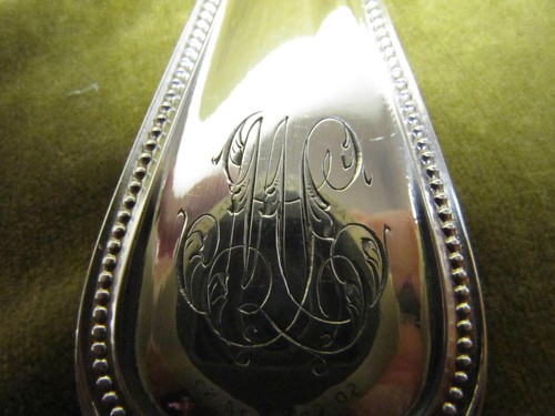 beautiful french silverplate soup ladle Christofle pearls & nets (filets perles) - Picture 9 of 12