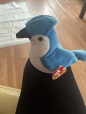 Ty Rocket The Blue Jay Beanie Baby Plush Toy. Retired 1997. Tags attached.