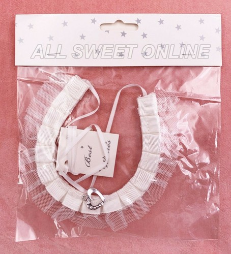 Wedding Bridal Good Luck Charm Horseshoe White Lace Satin Silver Single Heart - Picture 5 of 5