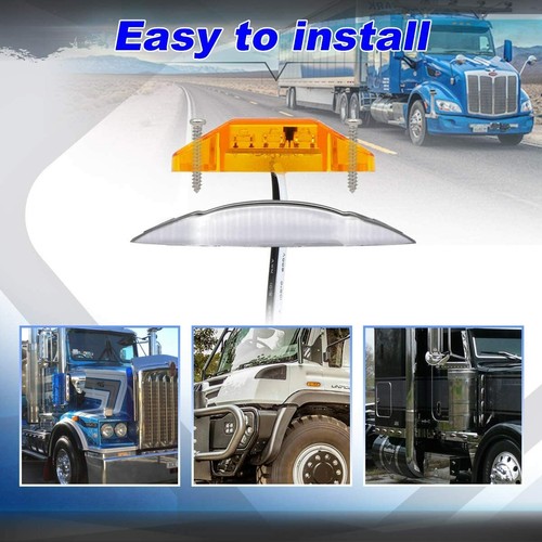 10x Chrome Amber 4" 3-LED Side Marker Lights RV Truck Trailer Waterproof 12V-24V - Picture 6 of 8