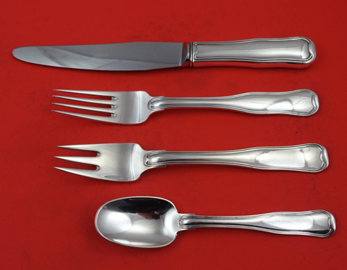 Antiguo danés por Georg Jensen plata esterlina cena tamaño lugar ajuste(s) 4 piezas - Imagen 1 de 3