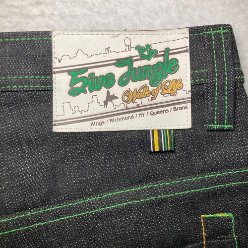 NWT 5ive Jungle Jeans Men 38x34 Embroidered 10" Wide Leg Baggy Skater Street Y2K - Picture 8 of 16