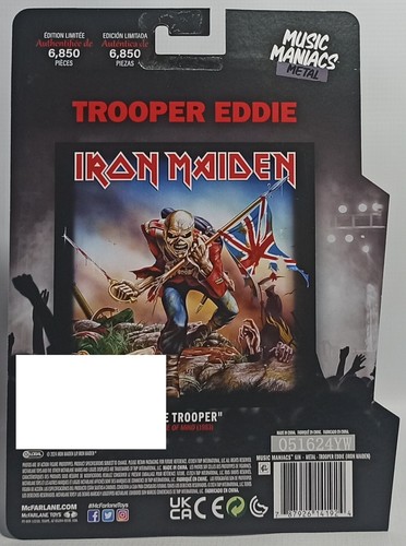 McFARLANE TOYS MUSIC MANIACS IRON MAIDEN TROOPER EDDIE 6" ACTION FIGURE SEALED - Picture 21 of 24