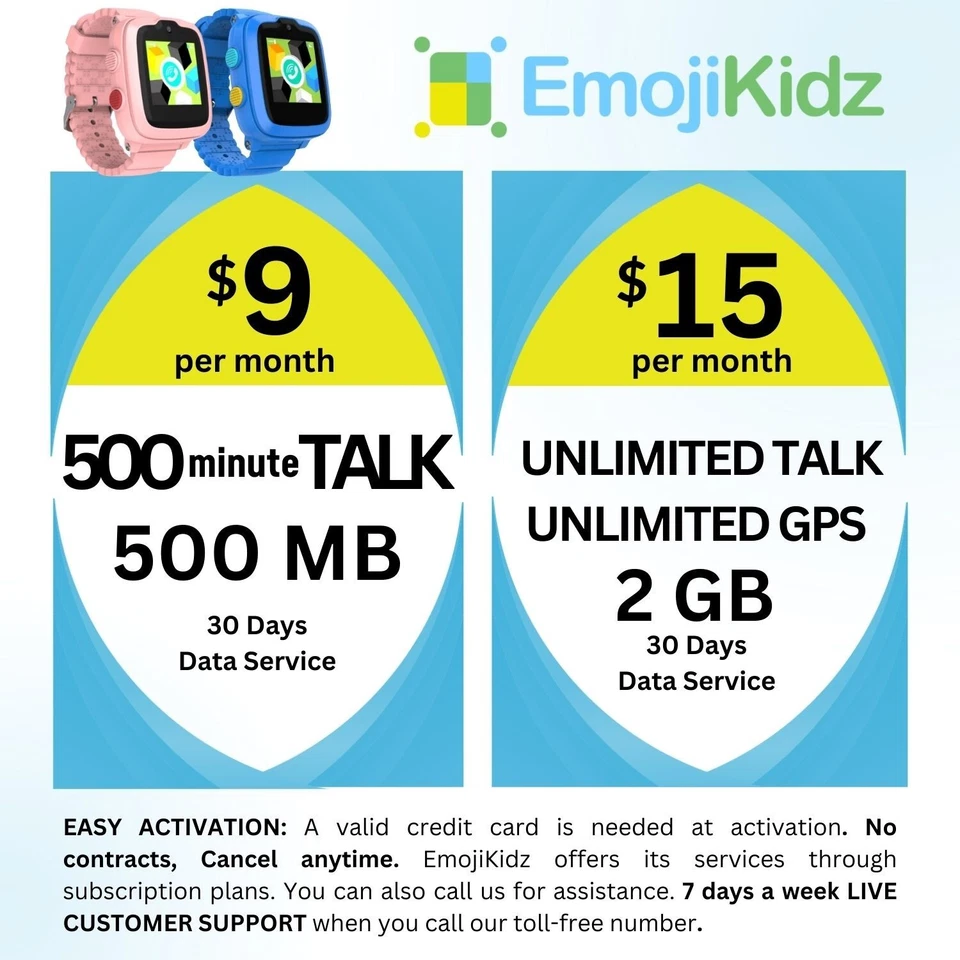 2023 Model 4G Kids Smart Watch Preinstalled SpeedTalk SIM Card GPS Locator -BLUE - Image 2 of 4