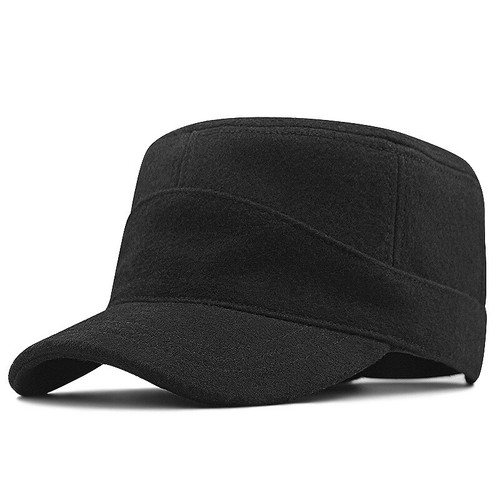 Woolen Hat Men's Winter Flat Top Hat Big Head  Deepen Warm Baseball Cap Large - Foto 16 di 18