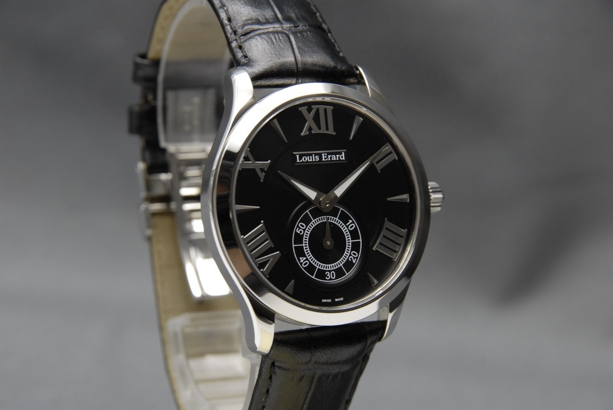 (税込) BOX w/ MINT N 】 Hand J 17 Dial Black 40mm 207 ERARD LOUIS 3針+カレンダー