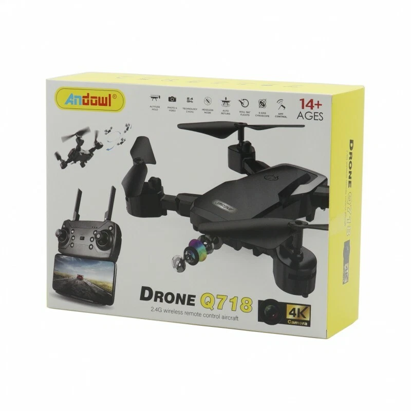 MINI DRONE QUADRICOTTERO PIEGHEVOLE CON TELECAMERA TELECOMANDO WIFI Q718 - Immagine 3 di 3