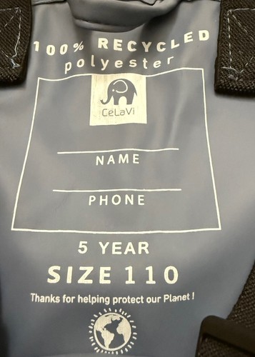 (Pre-Owned) Kids Wind, Mud, Snow and Waterproof rain pant, Dungaree fleece lined - Picture 3 of 5
