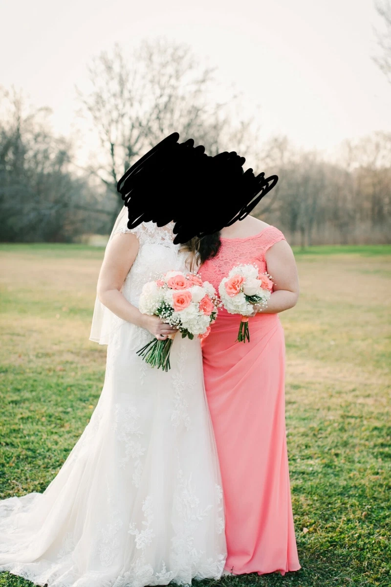 coral wedding dress