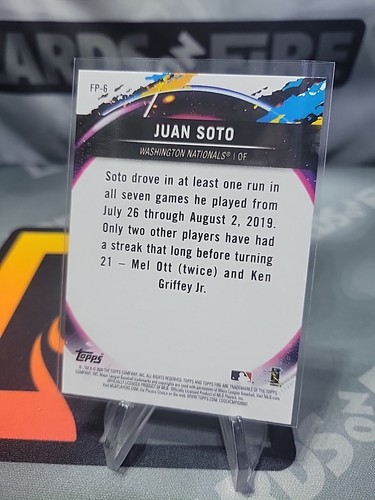 2020 Topps Chrome Juan Soto Topps Fire Preview #FP-6 Nationals - Picture 2 of 2