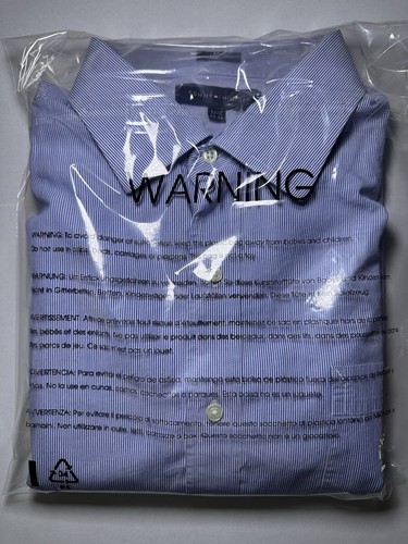 Camisa Tommy Hilfiger Para Hombre Abotonada Azul Rayas Manga Larga Talla 17 1/2 34-35 - Imagen 11 de 11
