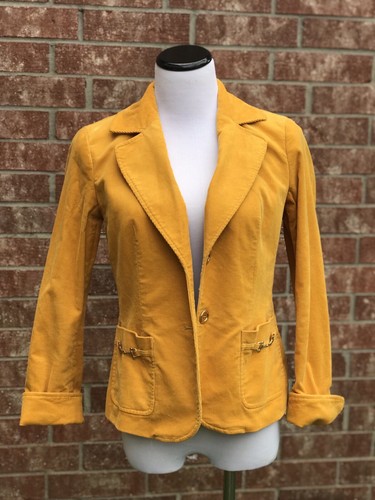 Talbots Yellow Corduroy Jacket size 4 - Picture 3 of 9